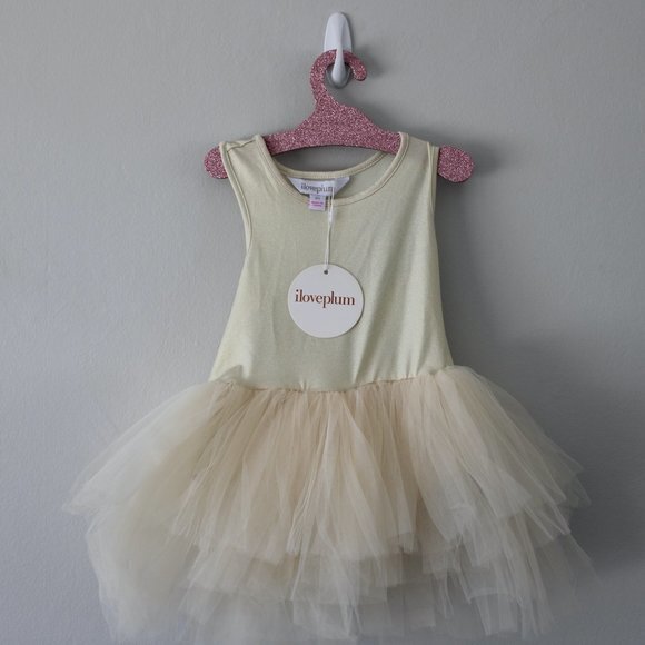 Authentic iloveplum Metallic B.A.E. Tutu Dress - Goldie NWT 6Y - Picture 1 of 3